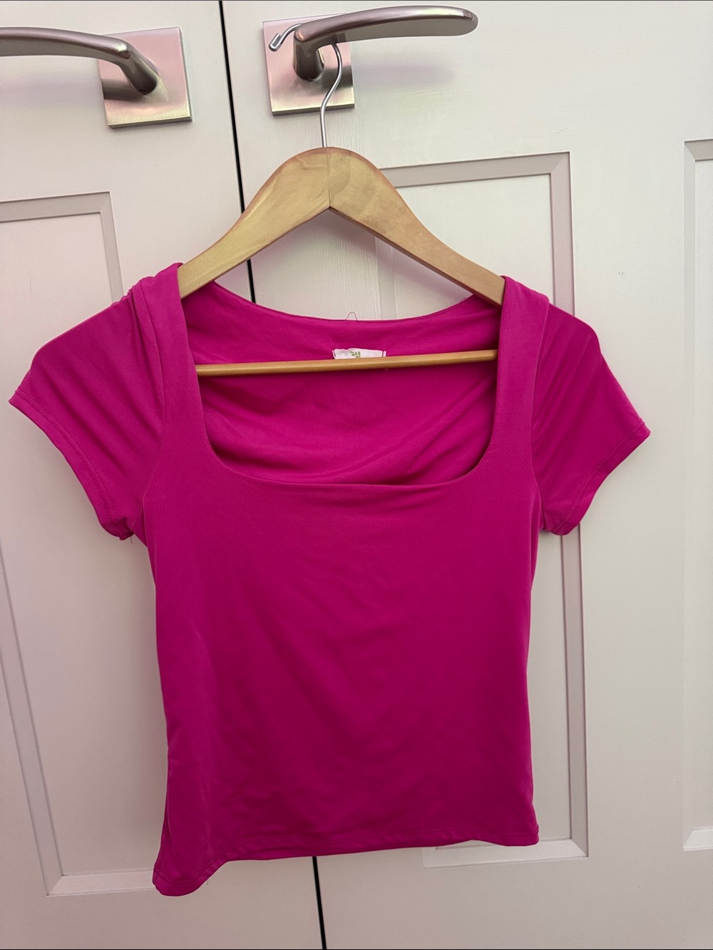 Women's Fuchsia Square Neck Tee
